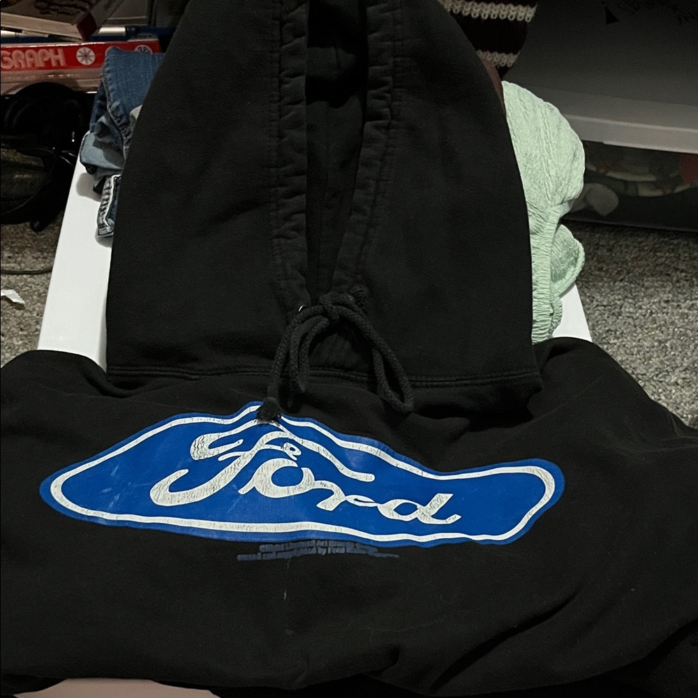 Ford Black Hoodie with Blue Emblem